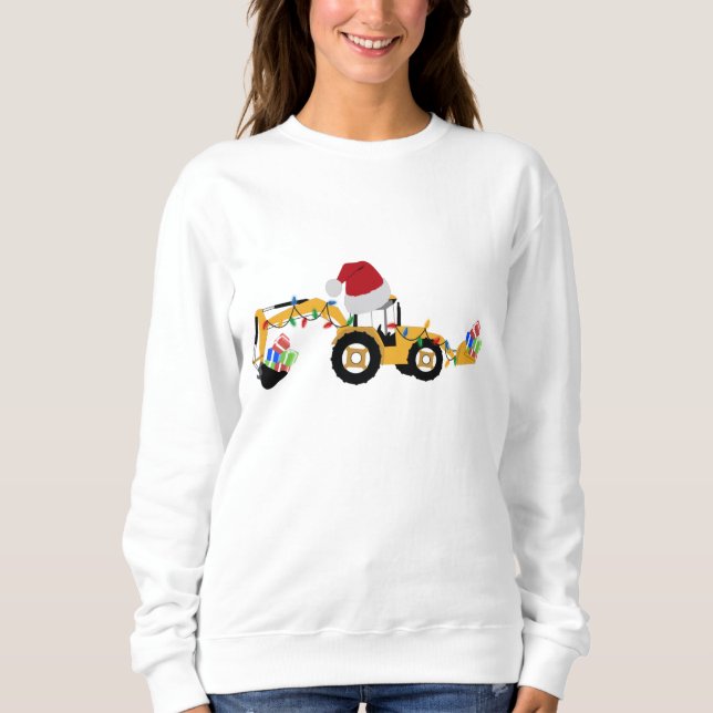 Sudadera Navidades Backhoe Construction Truck (Anverso)