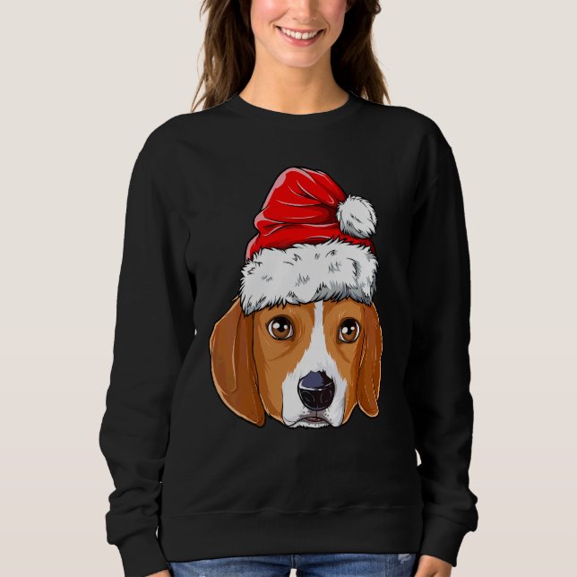 Sudadera Navidades Beagle Perro Santa Hat Noche Niños Chica (Anverso)