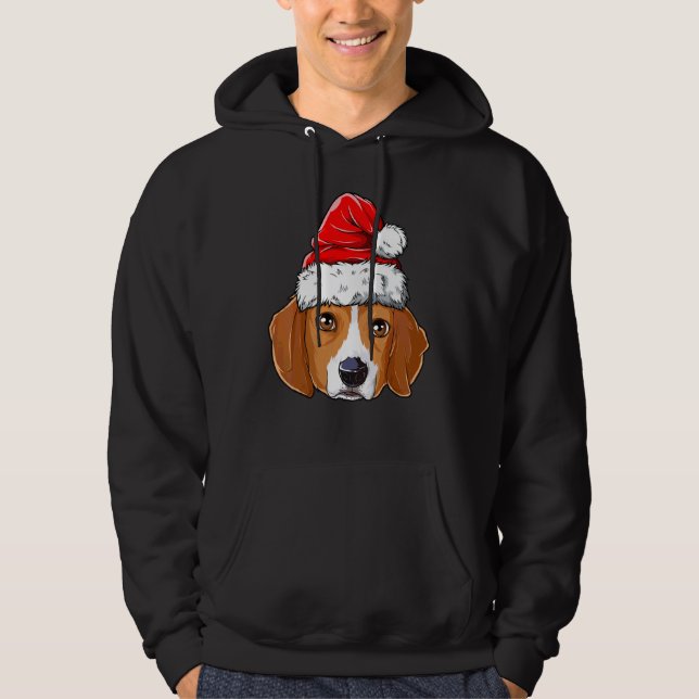 Sudadera Navidades Beagle Perro Santa Hat Noche Niños Chica (Anverso)
