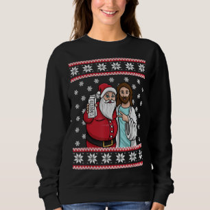 Sudadera Navidades bebiendo Fiesta Santa Jesus Jingle Bro C