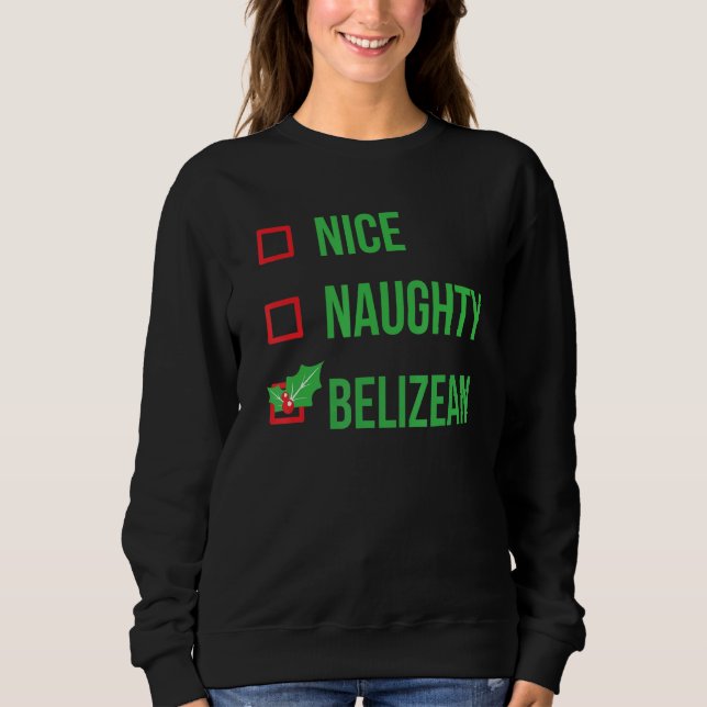 Sudadera Navidades beliceños graciosos de Belice Pajama (Anverso)