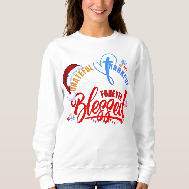 Sudadera Navidades BENDECIDIDOS DE GRACIAS (Anverso)