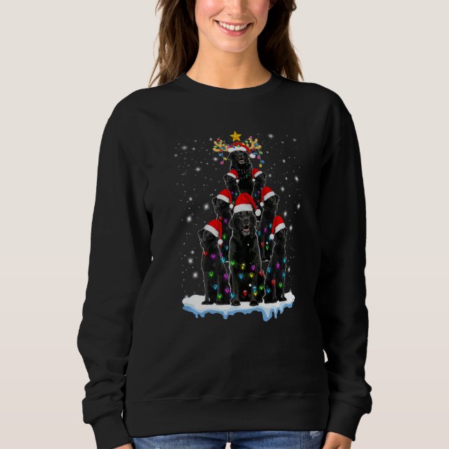 Sudadera Navidades Black Lab Labrador Christmas Tree Light (Anverso)