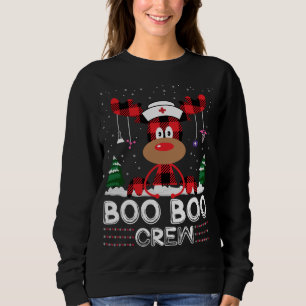 Sudadera Navidades Boo Boo Crew Gracioso Reno De Enfermería