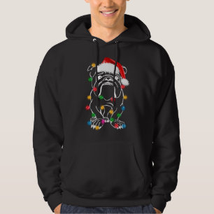 Sudadera Navidades Bulldog inglés alumbra Santa Hat XMAS Fu