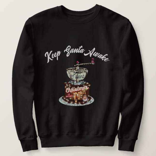 Sudadera Navidades cafetaleros de Mikitiez citan cafeína ad (Anverso del diseño)