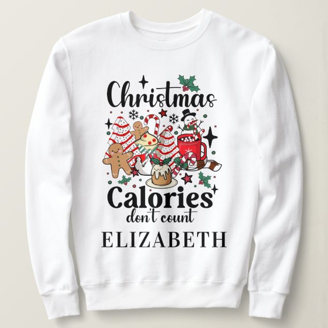 Sudadera Navidades calorías no cuentan graciosas navidades  (Anverso del diseño)
