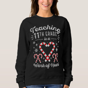 Sudadera Navidades Candy Cane Work Heart Undécimo undécimo