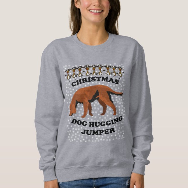 Sudadera Navidades caninos irlandeses de Setter (Anverso)