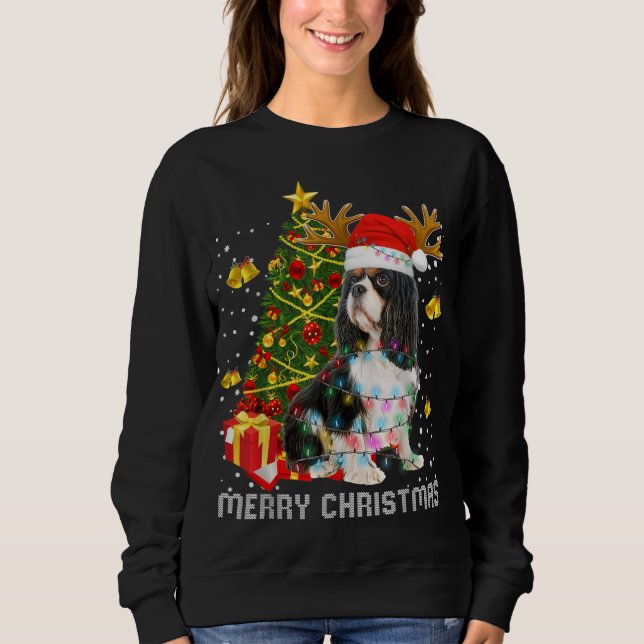 Sudadera Navidades Cavalier King Charles Spaniel iluminan S (Anverso)