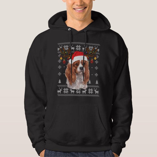 Sudadera Navidades Cavalier King Charles Spaniel Reindeer P (Anverso)