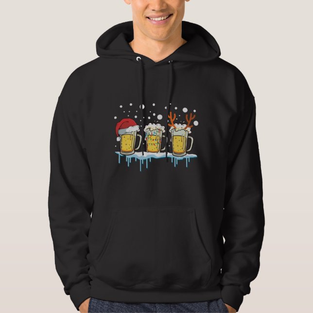 Sudadera Navidades Cerveza Mugs Santa Hat Xmas Luces Reinbe (Anverso)