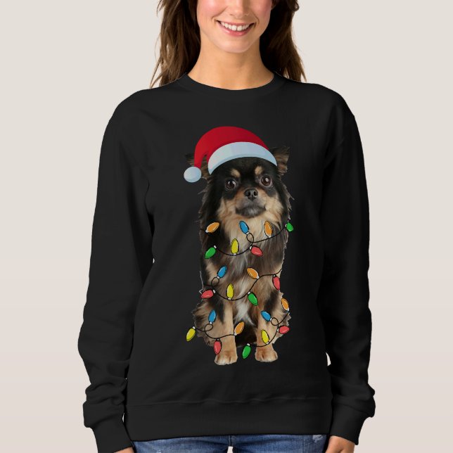 Sudadera Navidades Chihuahua Long Hair (Anverso)