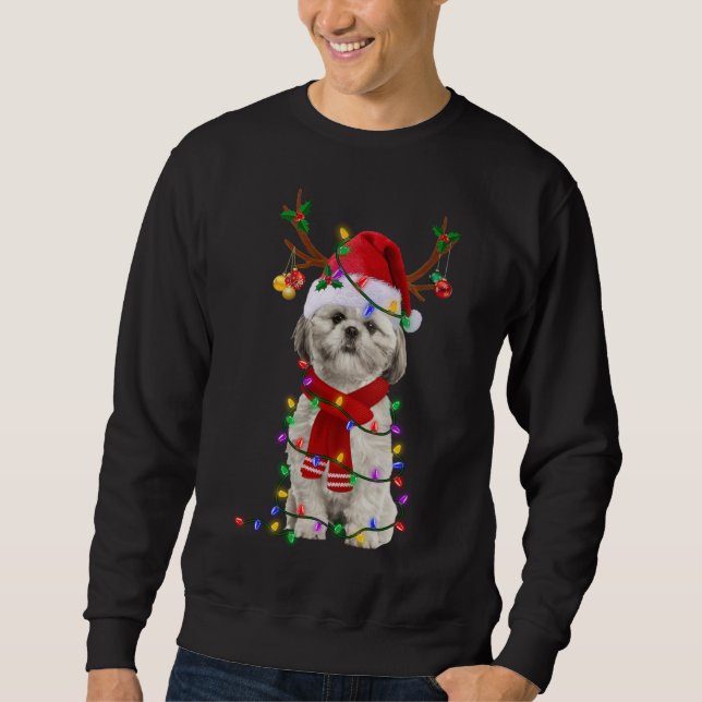 Sudadera Navidades chiitas de árboles de perros tuzu ilumin (Anverso)