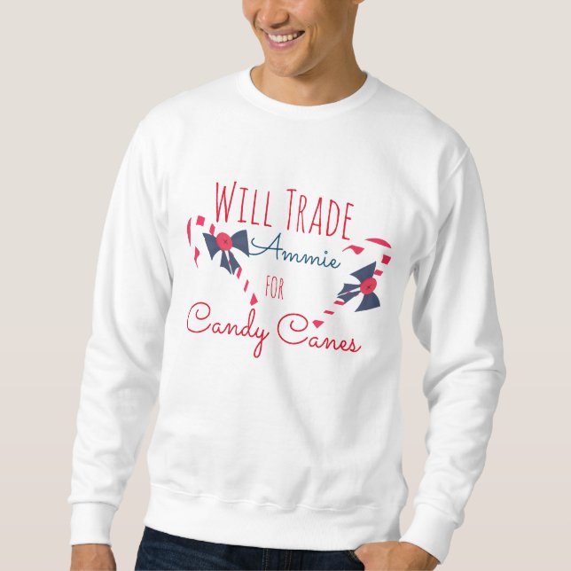 Sudadera Navidades Comerciarán Por Nombre Candy Cane (Anverso)