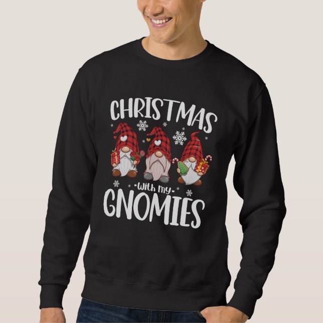 Sudadera Navidades Con Mi Gnome De Gnomies De Búfalo Rojo (Anverso)