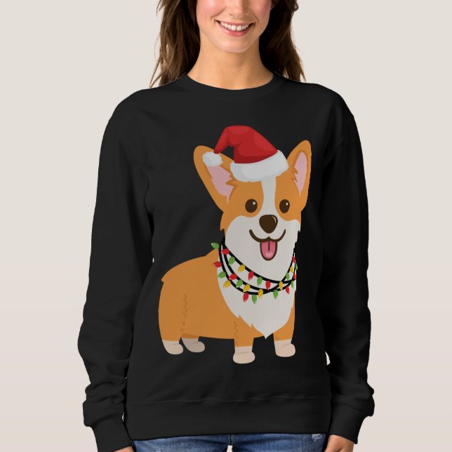 Sudadera Navidades Corgi Dog con Santa Hat y Navidades L (Anverso)