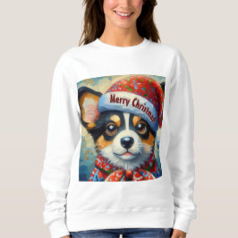 Sudadera Navidades Corgi Dog Puppy con Santa Hat