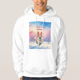 Sudadera Navidades Corgi Rantlers de renos saltando de niev
