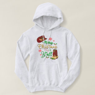 Sudadera Navidades Cowgirl Gorra y Boots Hoodie Sweatshirt