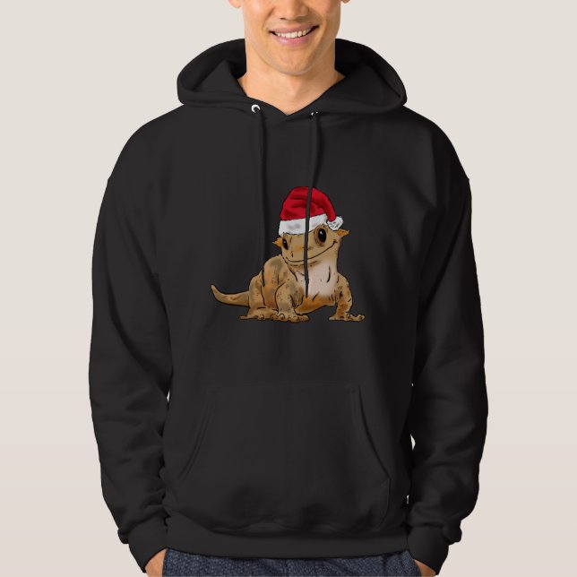 Sudadera Navidades Cute Crested Gecko, Santa Hat, Santa Cre (Anverso)