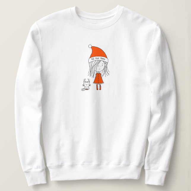 Sudadera Navidades Cute el gracioso nombre del Personalizad (Anverso del diseño)