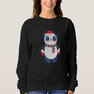 Sudadera Navidades Cute Panda Santa Hat Guantes de bufanda 