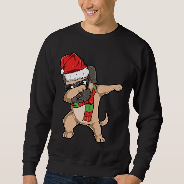 Sudadera Navidades Dabbing Pug camiseta esencial 261 (Anverso)