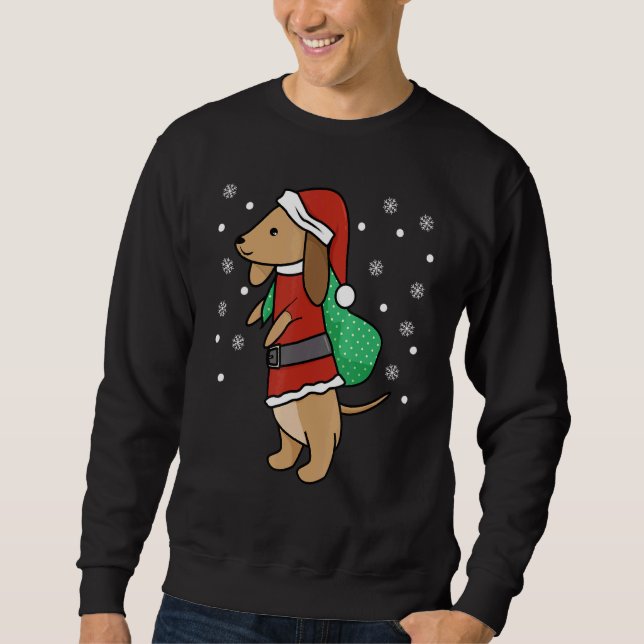 Sudadera Navidades Dachshund Dog Cute Wiener Perros Xmas (Anverso)