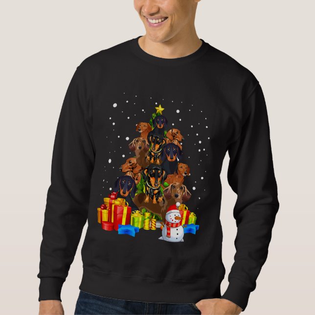 Sudadera Navidades Dachshund Tree Funny Pajamas (Anverso)