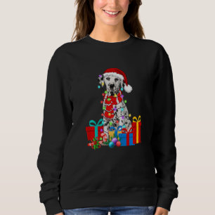 Sudadera Navidades Dalmatian Dog Xmas enciende Santa Hat Pa