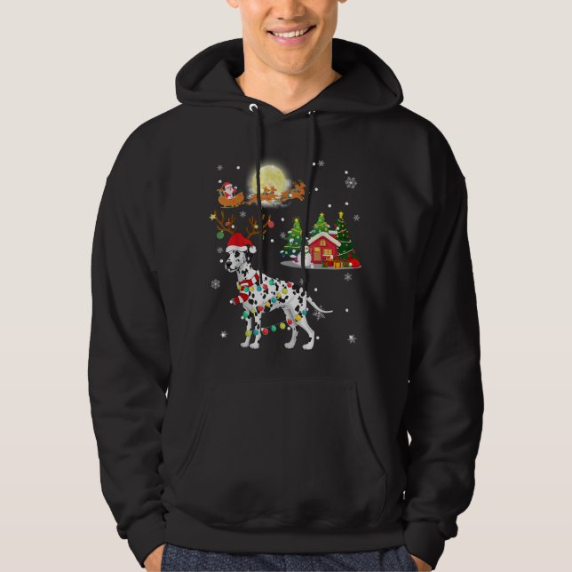 Sudadera Navidades DALMATIANOS Lámparas de Perro Árbol de r (Anverso)
