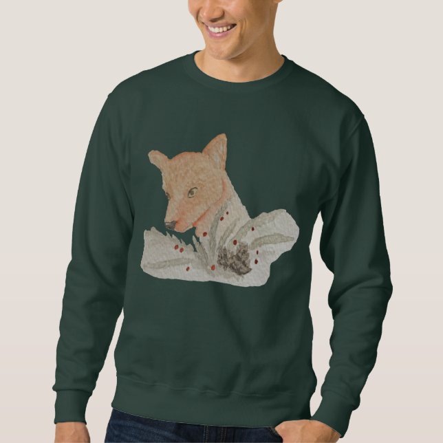 Sudadera Navidades de acuarela de vacaciones Fox (Anverso)