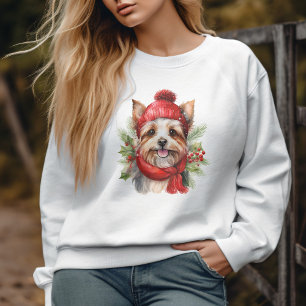 Sudadera Navidades de acuarela Yorkie Dog