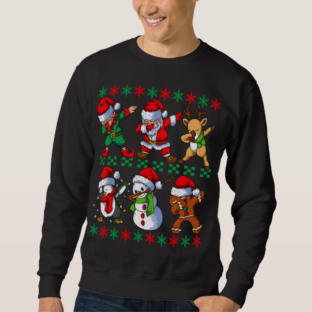 Sudadera Navidades de amigos de Dabbing Santa Elf (Anverso)