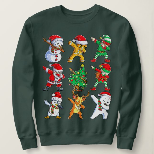 Sudadera Navidades de amigos de Dabbing Santa Elf Chicas ho (Anverso del diseño)