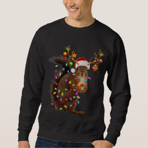 Sudadera Navidades de ardilla divertidos alumbran a Navidad