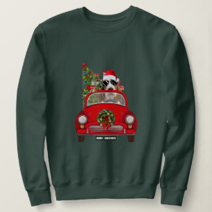 Sudadera Navidades de autos de conducción de perro en el ár