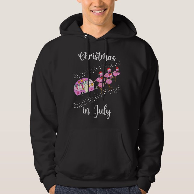 Sudadera Navidades De Autos Flamingo Retro En Julio (Anverso)