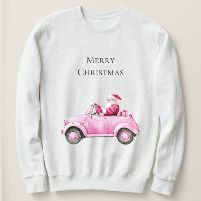 Sudadera Navidades de Autos Rosados (Anverso del diseño)