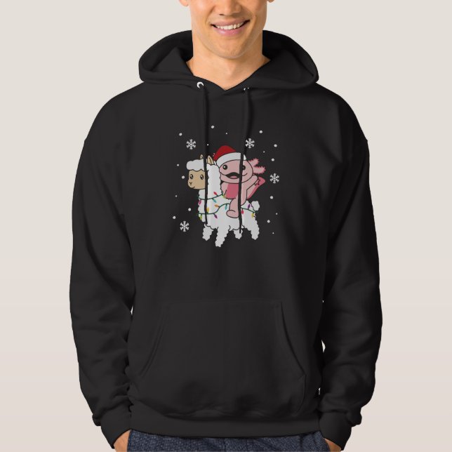 Sudadera Navidades de Axolotl Llama Alpaca Animales de invi (Anverso)