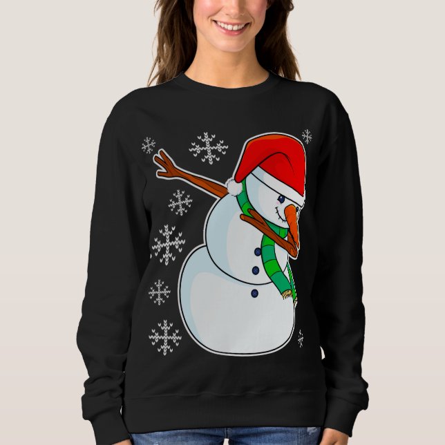 Sudadera Navidades de balbuceo de muñecas de nieve Dab Xmas (Anverso)
