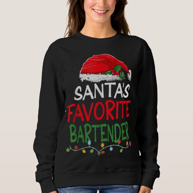 Sudadera Navidades de barman favoritos de Santa Claus (Anverso)