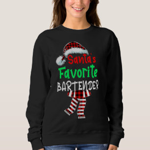 Sudadera Navidades de barman favoritos de Santa Red Pla