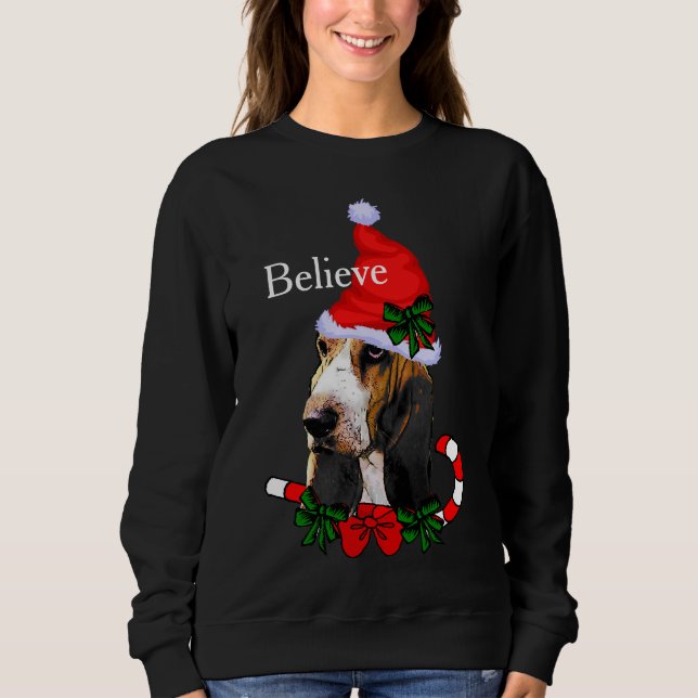 Sudadera Navidades de Basset Hound Lovers (Anverso)
