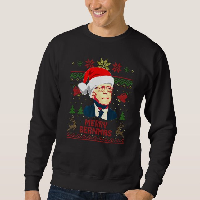 Sudadera Navidades de Bernie Sanders Merry Bernmas (Anverso)