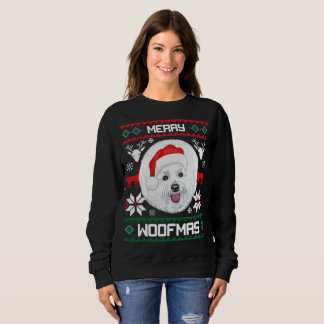 Sudadera Navidades de Bichon Frise Merry Woofmas
