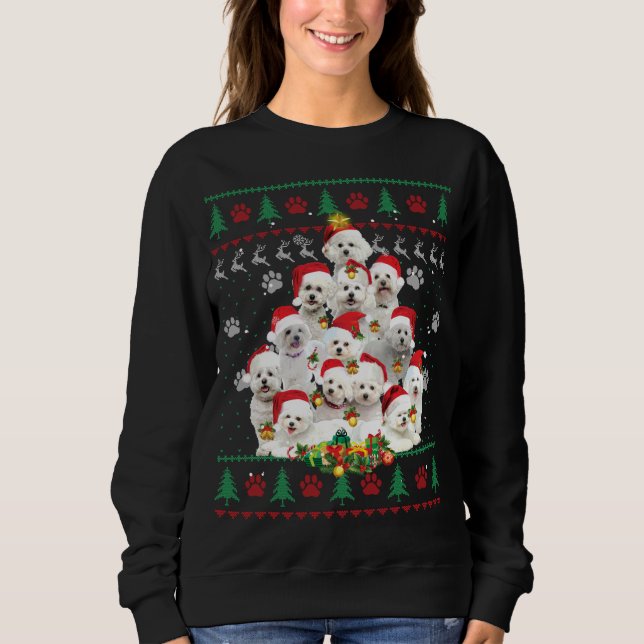 Sudadera Navidades de Bichon Frise Perro Lover Regalo Suéte (Anverso)