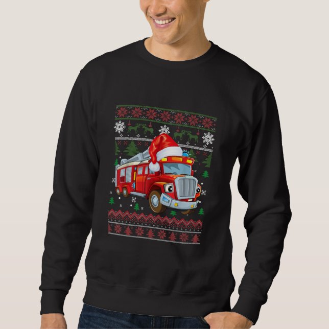 Sudadera Navidades de bomberos de bomberos se burlan de Pap (Anverso)