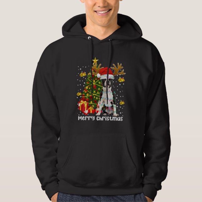 Sudadera Navidades de Boston alumbran árbol Santa Xmas Pa (Anverso)